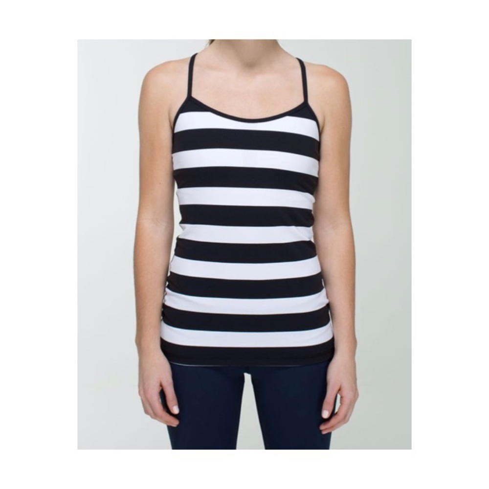 LuluLemon Black & White Power Y Tank